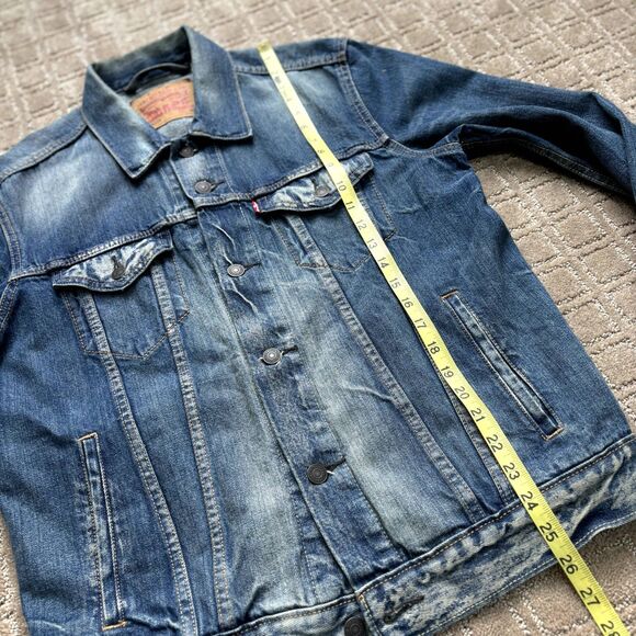 Levi's Urban Outfitters Danica Jean Jacket Mens Medium Blue Denim Trucker Casual - Picture 9 of 12